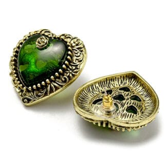 Cercei inima verde vintage