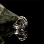 Inel obsidian negru inox